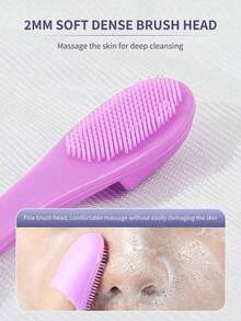 Facial Cleansing Brush, Silicone Nose Brush, Soft Hair Pore Cleansing Brush, Soft Finger Brush, Silicone Facial Cleansing Brush, Silicone Nose Brush, Facial Pore Cleaner, Portable Blackhead Massager Brush, Beauty Cleaning Tools, Facial Cleansing, Cleansing Brush - Multicolor - View 2