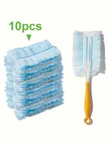 10pcs Disposable Electrostatic Duster, With Feather Duster Head And Fiberglass Brush - Easily Remove Dust From Electronics, Furniture, Ceiling Fans, Bedrooms, Kitchens And Living Rooms (Without Handle) - Multicolor - View 9