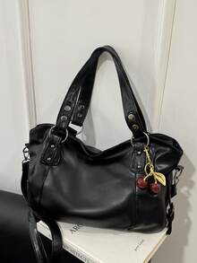 Bolso de hombro tipo tote con detalles de tachuelas, casual y ligero, perfecto para trabajadores de oficina, maestros, adolescentes, mujeres y estudiantes universitarios. Ideal para la oficina, el trabajo, los negocios y los desplazamientos al colegio.