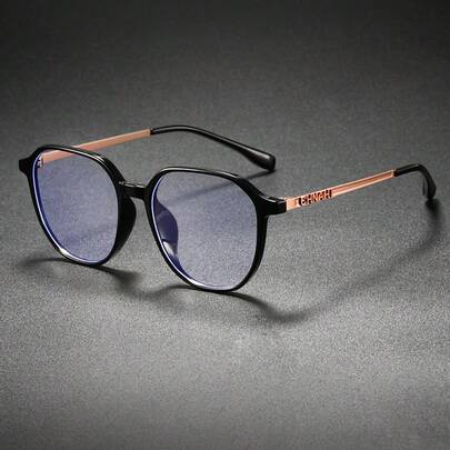 新款时尚字母装饰大框光学眼镜，时尚高端眼镜，波西米亚风