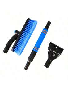 3-In-1 Car Snow Brush (With Scraper), 360° Rotating Ice Scraper, Detachable Snow Shovel, Retractable Snow Brush, Foam Handle, Suitable For Cars, Trucks, SUVs, No Electricity Needed, Durable Plastic Body