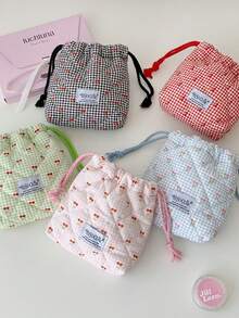 1个可爱绗缝相机包，CCD收纳包，相机包，柔软材质，防摔防尘，小巧便携，适合存放黑卡相机，简约便携，防摔防刮，多用途，适合户外使用，相机配件旅行必备，邮轮必备，宿舍必备，生日礼物，伴娘礼物，母亲节礼物，教师节礼物，情人节礼物 - 彩色 - 查看 4