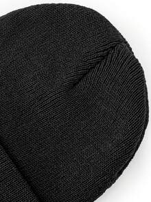 两件套男女通用时尚简约针织帽和腰包套装，休闲百搭防风保暖无檐帽，户外便携收纳斜挎包，适合秋冬季日常户外时尚搭配，是男女冬季服装的绝佳礼物之选。 - 黑色 - 查看 5