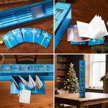 Mini-Buch-Adventskalender 2025, Mini-Buch-Adventskalender 2025, Adventskalender mit 24 Geschenken, Weihnachtsbuch-Countdown-Kalender für Buchliebhaber, Weihnachtsdeko - Blau - Übersicht 6
