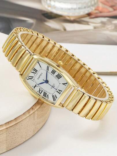 XAPWV Vintage Roman Scale Elastic Ladies Quartz Wrist Watch, view 4
