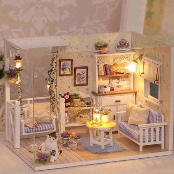 Charming DIY Handcrafted Wooden Cabin Model - Perfect For Home Decor, Ideal Gift For Birthdays, Christmas, Halloween, New Year's & Valentine's Day, DIY, Wooden House Model, Handmade, Gift