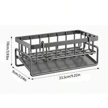 1 Sink Organizer With Automatic Drain Tray For Sponges, Dishwashing Liquid, Cleaning Towels And Brushes, And Organization Basket For Home Cleaning Kitchen Countertops, Black Or Gray Dish Cloth Holder, No Drilling Or Suction Cups Required, Drain Rack Basket Organizer - 灰色 - 查看 10