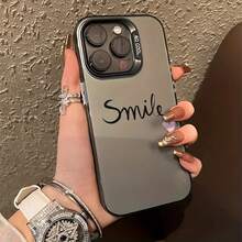 Funda de Teléfono Simple Smile Letter, Compatible con los modelos de teléfono  16Promax/16Pro/15/15Plus/15Pro/15Promax, 14/14Plus/14Pro/14Promax, 13/13Pro/13Promax, 12/12Pro/12Promax, 11/11Pro/11Proamx, 7/8Plus, Xr/Xsmax. - Colores mixtos - Ver 8