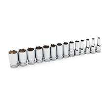 GEARWRENCH 14 Piece 3 8 Drive 6 Point Mid Length Metric Socket Set 80554S - As Pic - View 6