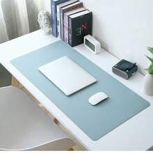 1 Stück beidseitig großer Büro-Schreibtisch Schutzmatte aus PU-Leder, wasserdicht, Mauspad, Tastatur-Tischauflage, Computerzubehör