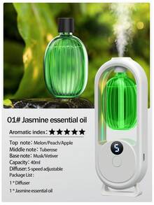 Smart Essential Oil Diffuser, 5 Adjustable Mist Modes With Digital Display, Wall/Desk Mount, Includes 5x40ml Large Refill Oils (Christmas Gift, Home Fragrance) - 白色 - 查看 23