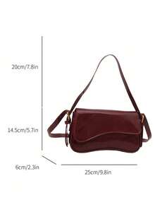 Nuova borsa da donna spagnola da attraverso la frontiera, borsa a tracolla pieghevole, borsa da pendolare alla moda, semplice, da portare sotto braccio, borsa in pelle brevettata (escluso il sacchetto regalo)