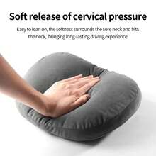 Almohada de cuello para coche, almohada de reposacabezas para asiento de coche, protector de algodón con memoria, cojín universal para soporte de cabeza de coche para silla de juego - Almohada marrón - Ver 5