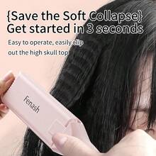 Plancha de pelo rizada con dientes grandes y ondulados, rizador de pelo voluminizador con placas anchas y calentamiento rápido, herramienta de peinado de ondas - Enchufe EU Tipo C(220-240V) - Ver 10