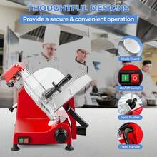 Meat Slicer, Electric  Meat Cheese Food Slicer, Frozen Meat  Slicer, 10" Premium Chromium-Plated Steel Blade Semi-Auto Meat Slicer For Commercial And Home Use, Red - US A Type Plug(110-127V) - View 3