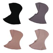 4 Peças/Conjunto Touca Interna Modal de Cor Sólida Com Capa Para o Pescoço, Elástica, Macia e Respirável para Mulheres, Lenço, Chapéu, Acessórios de Abaya, Véu Diário