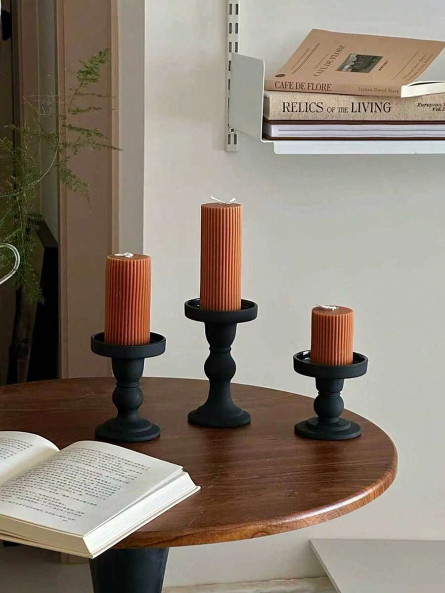 Brown Pillar Candles - 2x6 Inch, Christmas Home Decoration Candles, 56 Hours Long Burning Candles, Dripless & Smokeless Large Red Candles For Holiday Decor, Fireplace, Christmas,Advent