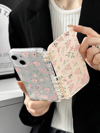 花卉图案透明手机壳，书本式翻盖手机壳，屏幕保护膜手机壳，兼容和Galaxy，手机壳，17 Pro Max手机壳，手机套，Galaxy手机套，兼容 13/14/15/16/16 Plus/16 Pro Max及系列，手机壳，Galaxy手机壳A34/A54/S23 Ultra/A14/S23/A33 5G/A52/A52S 5G/S24/S25/A13 5G/S24 Ultra/A53 5G/A55 5G/A25/A15/A05/A04