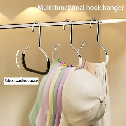 Edelstahl Hutaufbewahrungsregal - rutschfeste runde Haken für Hüte, Schals, Krawatten und mehr - platzsparender Kleiderschrank-Organizer für Zuhause oder Schrank, Kleiderorganisation und -aufbewahrung, kompaktes Design, Wohnen auf kleinem Raum, Mode-Liebhaber