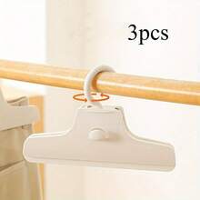 Stackable Crease-Free Pants Clips - Foldable Wrinkle-Resistant Plastic Hangers, Ergonomic Design, Space-Saving Wardrobe Storage, Wrinkle-Free Garment Protection, High-Quality Clothes Hangers, Smooth Surface, Suitable For Space-Saving Users, Clothing Fixation Clips - Multicolor - View 3