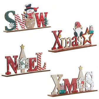 1pc Wooden Letter Decor, Nordic Style Holiday Decoration, Handmade Texture, Engraved With "NOEL" And Warm Greetings, Suitable For Holiday Tabletop, Living Room, Store Front, Display Window, Next To Christmas Tree, Christmas Gift, Ideal For Fans Of Minimalist, Scandinavian Home Decor, Young Families