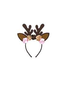 Christmas Reindeer Antler Headband, Cartoon Deer Headpiece, Floral Reindeer Antler Hair Hoop, Christmas Party Costume Headwear, Reindeer Antler Christmas Headband, Christmas Kids Hair Accessories