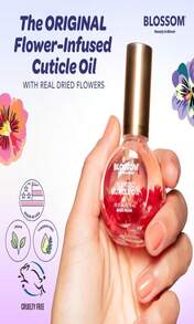 Blossom Cuticle Oil For Nails, Hydrating, Moisturizing, Scented Nail Oil Cuticle Care, Infused With Real Flowers, Made In USA, 0.92 Fl. Oz, Grape - Đen và trắng - Xem 3
