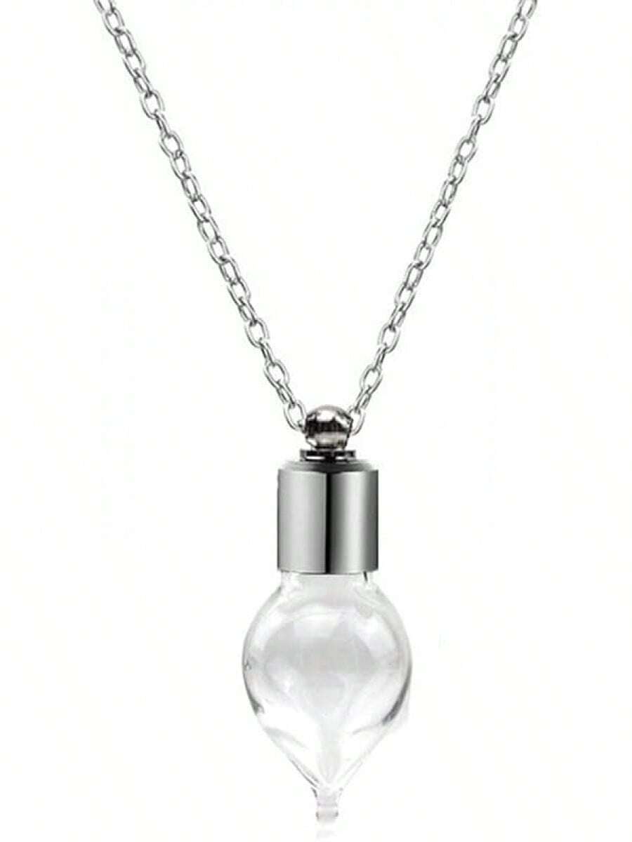 Blood Vial Necklace Stainless Steel Glass Heart Vial Perfume Bottle Cremation Urn Pendant Necklace For Women Keepsake Memorial Jewelry2025 - 2 - 查看 1