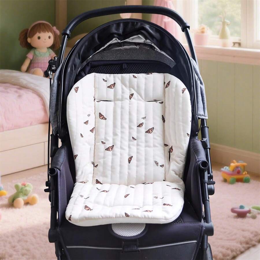 Baby Stroller Seat Cushion Pattern Print Seat Mattress Pad For Carriage,Bassinet Pram - Yellow - View 1