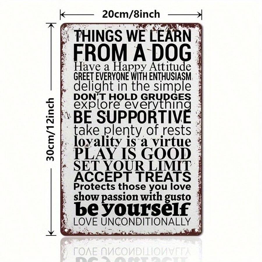 1pc Dog-Inspired Wall Art Decoration Retro Metal Tin/Aluminum Sign, Poster Metal Sign Decor 7.87x11.81inch