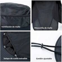 NEWYOUTH Sombrero de protección Solar Gorras de Pesca, Hombres Sombrero de Cubo de Abedul Ancho UV UPF50 + Sombreros de Sol Plegables para Pesca Senderismo Jardín Playa(Negro) - 1 - Ver 6