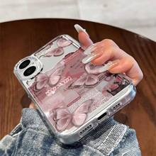 The Butterfly Daily Phone Case Is Compatible with for  16, 15, 14, 13, 12, 11 Pro Max, X, XS, XR, XSMAX, 7, 8, 6, And 6S Plus. It Features a Cartoon Design, Is Transparent, Shockproof, And Made of Full TPU for Stylish And Creative Protection, Case For , Case For , Cellphone Case - transparente - Ver 4