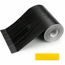 Black Wood Grain Wallpaper Border, Waterproof PVC Mirror Frame Peel And Stick, Self Adhesive Removable Mirror Trim Border Bathroom Bedroom Skirting 2 * 393 In