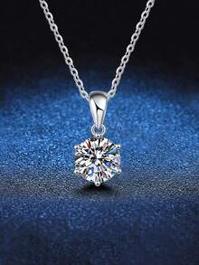 BLOVEMEE 3件套优雅奢华925纯银2克拉莫桑石耳环项链套装，适合女性日常、派对、婚礼、周年纪念等场合佩戴，是馈赠佳品。 - TZ012M - 查看 2