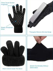 6 Pieces Ear Warmer Headband Warmer Face Mask Fleece Neck Gaiter Touch Screen Winter Knit Gloves For Men And Women Winter Fleece Neck Warmer Face Gaiter Skiing Windproof Ski Neck Gaiter For Unisex