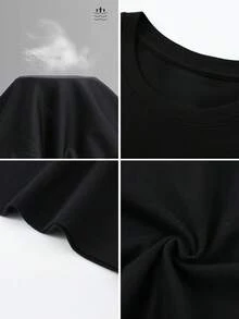 "Of The World." Casual Short-Sleeved Cotton T-Shirt For Father's Day, Everyday Wear, And Urban Style. Comfortable Fit, Lightweight Fabric, Modern Design. Perfect Gift For Dad Or Yourself. JPOY - Black - View 5