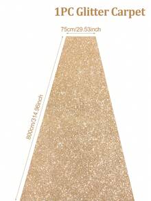 1pc 5m/8m Champagne Gold Sequin Glitter Carpet, Suitable For Wedding, Wedding Decoration, Holiday Birthday Party Ceremony Decoration, Event Stage Background Decoration, Store Opening Entrance Decoration, Resort Party Decoration, Room Decoration, Home Decor, Outdoor Party Decoration, Background Decoration, Wedding Party Supplies, Etc. Long Carpet Can Be Trimmed. - Champagne Gold - View 6