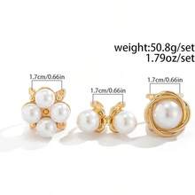 Chunky Rings Set For Women,Vintage Stacking Imitation Pearl Rings Pack, Dainty Adjustable Open Knuckle Hollow Twisted Round Signet Finger Ring Minimalist Statement2025 - A-3 chiếc - Xem 9