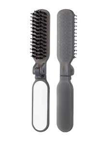 1支猪鬃折叠梳，便携式旅行美发梳带镜子，多功能造型梳，发梳，后梳，造型梳，卷发梳，边缘梳，梳子，梳头，美发梳套装，梳子，卷发梳，解结梳，女士美发梳，头发，旅行，美发产品，美发工具，美发用品，理发师，理发师配件，理发店，美发设备 - 彩色 - 查看 11