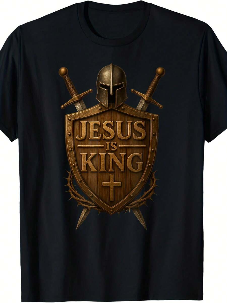 Jesus Is King Armor Of God Shield & Sword Cistian T-Shirt - 款式2 - 查看 1