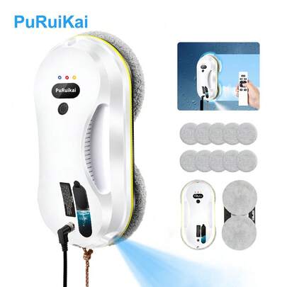 PuRuiKai Robot Window Cleaner 5600Pa Window Remote Cleaning Intelligent Edge Monitoring Window Washing Electric Floor Mops