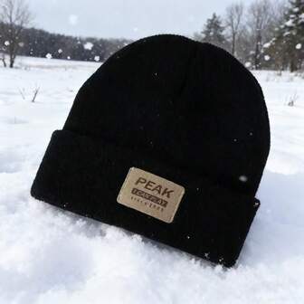 1pc Unisex Knitted Beanie, Elastic & Soft Polyester Fiber, Cool & Stylish, Washable, Personalized Design, Suitable For Valentine's Day, Father's Day, Carnival