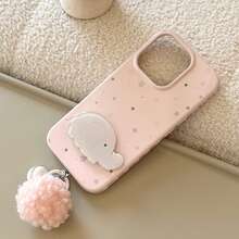 GUCADI 1pc Guava Pink + Purple Brown Small Star + Large Gray Elephant Phone Holder + Pink Ball White Bell Elephant Phone Holder Compatible With Iphone 17 Pro Max, 16, 13 Anti-Drop Soft Case, 12 Pink Star Pendant, 15 Korean, Creative, Geometric, Cartoon, Cute, Minimalist, Indie, Ins Style - Guava Powder - View 5