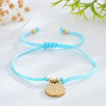 1 buc brățară cu pandantiv retro boem cu Fecioară Maria, brățară cu mărgele de cupru, frânghie reglabilă cu nod peruvian roșu țesut, brățară pentru cupluri, brățară pentru cel mai bun prieten, cadou religios, cadou norocos, cadou de familie, cadou pentru prieten, cadou de ziua de naștere, cadou pentru cupluri, cadou de Crăciun