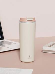 Meoky Cốc cà phê du lịch bằng thép không gỉ hai lớp 16oz có nắp đậy kín - Cốc cà phê chân không cách nhiệt, Cốc di động trên ô tô, Giữ đồ uống nóng và lạnh cho học sinh, văn phòng, hoạt động ngoài trời và trở lại trường học - Hồng - Xem 2