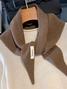 1条三角围巾，100%羊毛，女士头巾，针织围巾，多功能保暖针织围巾，适合搭配连衣裙 - 100% Wool - 查看 8