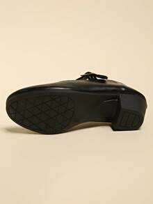 Damen Große Größen Klassische Einfarbig Schwarze High Heels - Rundspitzendesign - Größe 36-43 - Hochwertige Samt Materialien, Glatt und Bequem - Schwarze High Heels, Einfarbig Niedriger Schaft Weiche Sohle Keilabsatz Slip-On Schuhe mit Riemen Design Leicht Anzuziehen - Hochwertige Materialien Rutschen Nicht Ab - Dicker Mittlerer Absatz Rutschfest Rundspitze Slip-On Schuhe - Modisch und Vielseitig