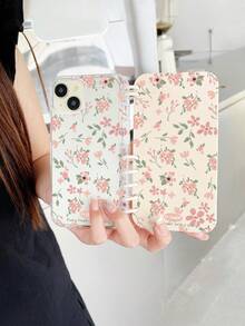 书型防震翻盖手机壳，螺旋环装订，花卉印花透明手机壳，书型翻盖手机壳，屏幕保护膜手机壳，兼容和Galaxy，手机壳，17 Pro Max手机壳，手机套，Galaxy手机套，兼容 13/14/15/16/16 Plus/16 Pro Max及系列，手机壳，Galaxy手机壳A34/A54/S23 Ultra/A14/S23/A33 5G/A52/A52S 5G/S24/S25/A13 5G/S24 Ultra/A53 5G/A55 5G/A25/A15/A05/A04，春季礼物，国际版，非国内版，生日礼物，春季派对，妈妈礼物 - 彩色 - 查看 2