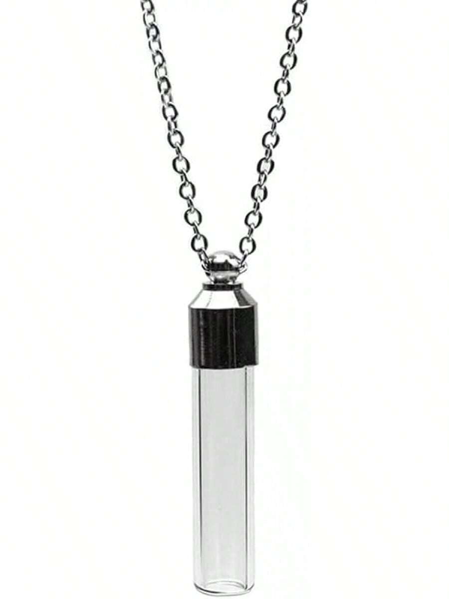 Blood Vial Necklace Stainless Steel Glass Heart Vial Perfume Bottle Cremation Urn Pendant Necklace For Women Keepsake Memorial Jewelry2025 - 13 - 查看 1