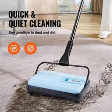 Carpet Sweeper, 7.87 In Sweeping Paths, Floor Sweeper Manual Non Electric, 300 Ml Dustbin Capacity With Comb For Home Office Rugs Hardwood Surfaces Wood Floors Laminate, Cleans Dust Pet Hair - 藍色 - 查看 3